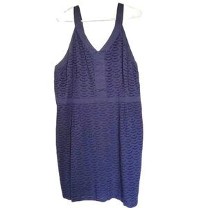7128 * Old Navy Eyelet Sheath Midi Dress Navy Blue Size 18 Petite NWT